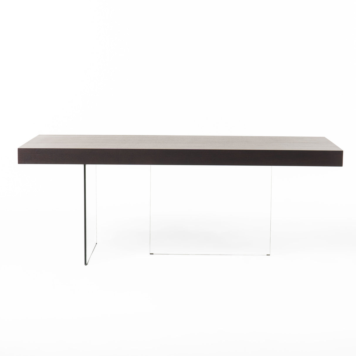 Vig Furniture Modrest Encino - Modern Timber Chocolate & Glass Dining Table