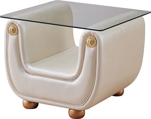 Esf Furniture - Giza End Table Ivory - Gizaendtablebeige
