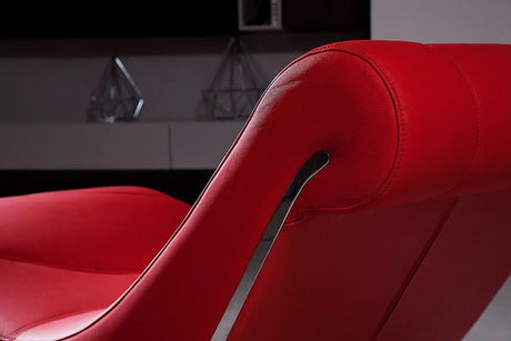 Vig Furniture -  Essen Modern Red Leather Leisure Lounge Chaise - Vgwcessen-Red