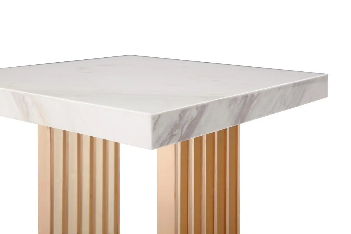 Vig Furniture - Modrest Kingsley Modern Marble & Rosegold End Table - Vgvcet8933