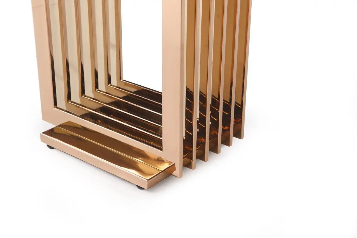 Vig Furniture - Modrest Kingsley Modern Marble & Rosegold End Table - Vgvcet8933