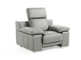 Vig Furniture Lamod Italia Evergreen Modern Stone Grey Italian Leather Chair