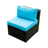 5 Pieces PE Rattan sectional Outdoor Furniture Cushioned U Sofa set with 2 Pillow - W329S00014 - image - 5