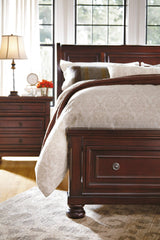 Porter - Rustic Brown - 6 Pc. - Dresser, Mirror, King Sleigh Bed With 2 Storage Drawers, Nightstand - Home Elegance USA