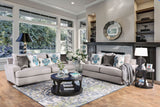 Renesmee - Sofa & Loveseat - Gray / Silver / Blue - Home Elegance USA