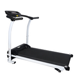 YSSOA High Performance Folding Treadmill, Workout Running Machine with LCD Display and Phone Slot, Compact Treadmill for Fitness Gym Exercise, White and Black.