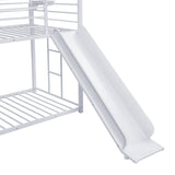 Metal bunk bed with slide and steps