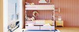 Full over Full Wood Bunk Bed with 2 Drawers, White - Home Elegance USA