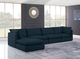 Mackenzie - Modular Sectional 5 Piece - Navy - Fabric - Modern & Contemporary - Home Elegance USA