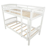 Twin Over Twin Bunk Bed with Ladder,White ( OLD SKU: LP000066AAK) - Home Elegance USA