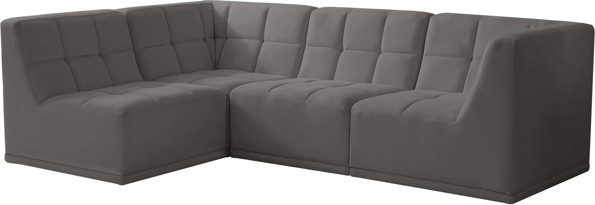 Relax - Modular Sectional 4 Piece - Gray - Home Elegance USA