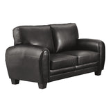 Modern Living Room Furniture 1pc Loveseat Black Faux Leather Covering Retro Styling Furniture Home Elegance USA