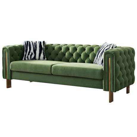 Modern velvet sofa MINT GREEN color - Home Elegance USA