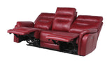 Top-Grain Leather Motion Set: Decadent Comfort, Contemporary Style, Wine or Coffee Color, Reclining with USB Control Panel - Home Elegance USA