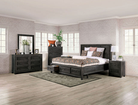 Oakridge - 5 Piece Queen Bedroom Set With Chest - Charcoal - Home Elegance USA