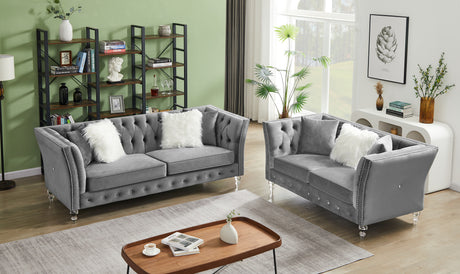 L8085B Two-seat + three-seat modular sofa light gray Home Elegance USA