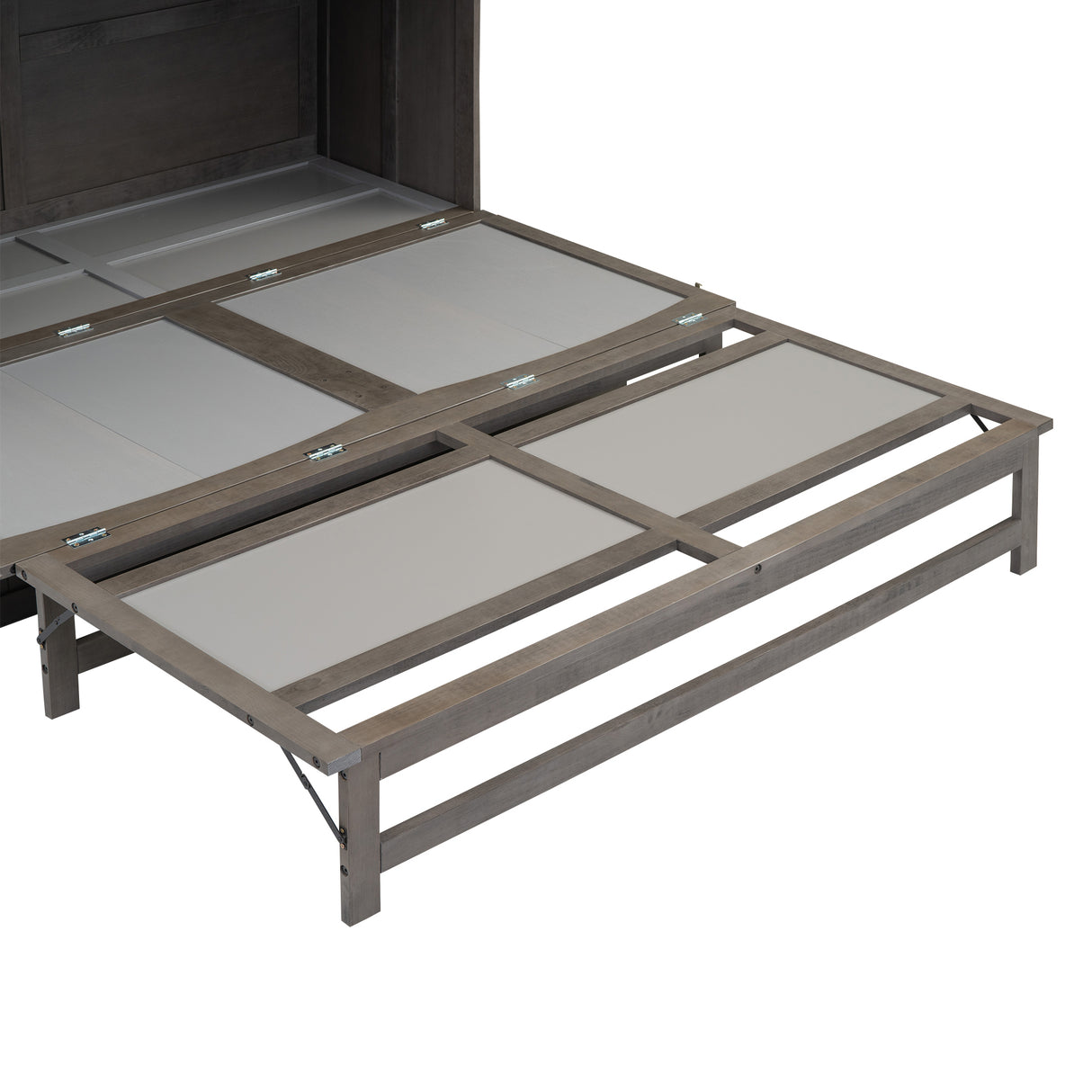 Queen Size Murphy Bed with Built-In Charging Station, Antique Grey(Expected Arrival Time: 8.9) - Home Elegance USA