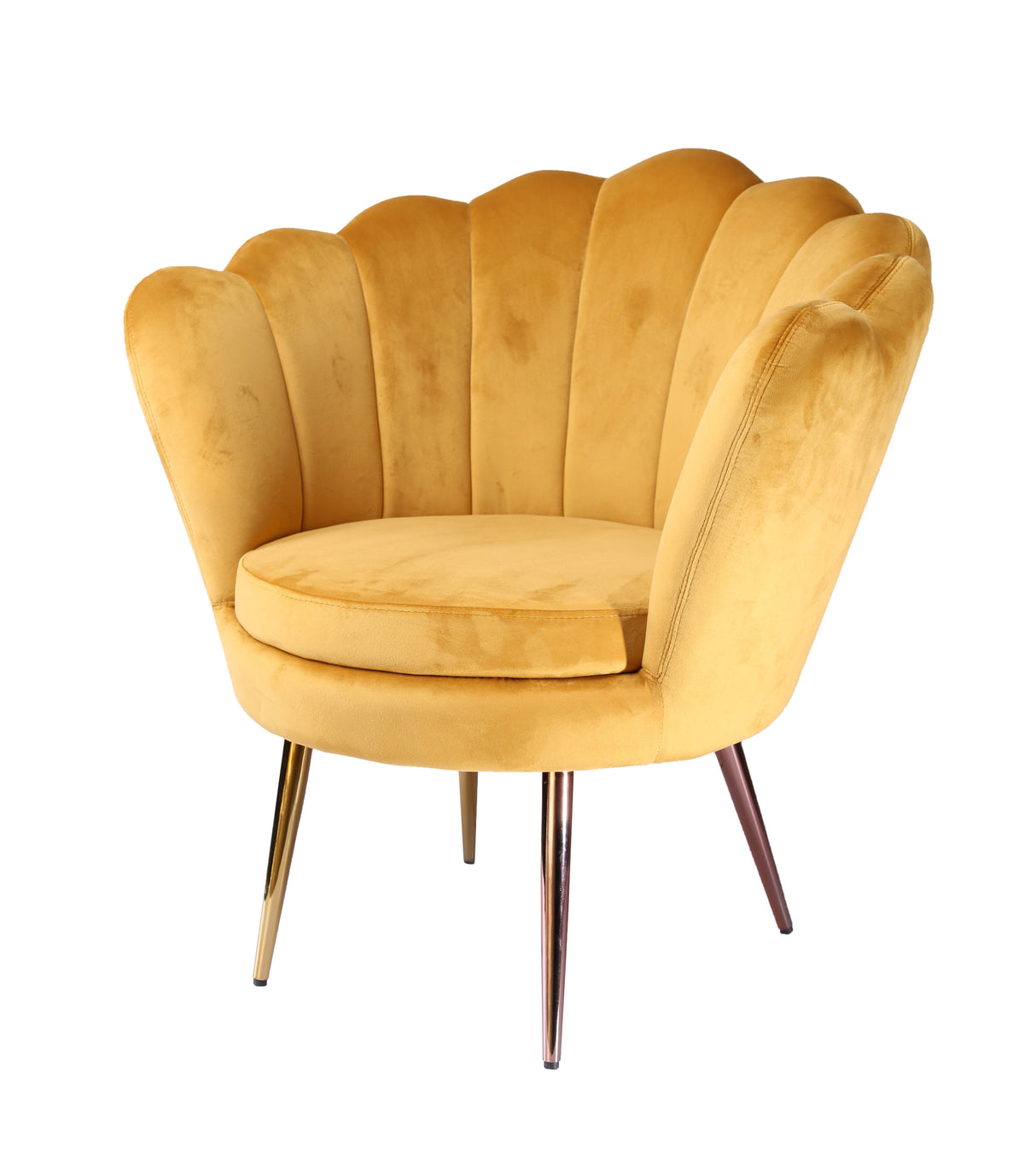 Modrest Balina Transitional Yellow & Gold Accent Chair - Home Elegance USA