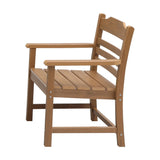 Patio Dining Chair with Armset Set of 2,  HIPS Materialwith Imitation Wood Grain Wexture, Teak