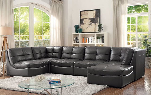 Libbie - 6 Piece Modular Seating Set - Gray - Home Elegance USA