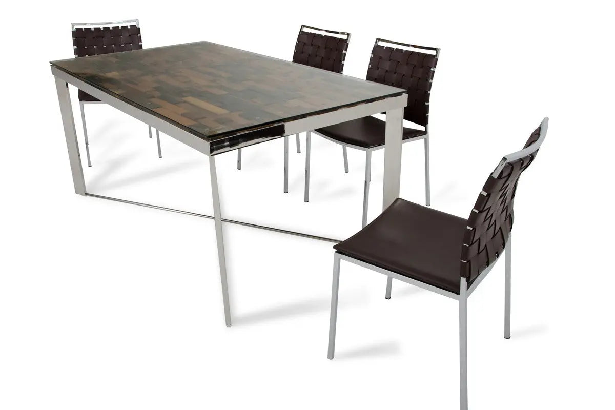 Vig Furniture - Modrest Santiago Modern Rectangular Wood Mosaic Dining Table - Vgewf2193Ab