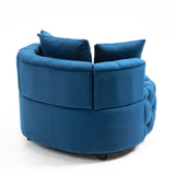 A&A Furniture,Accent Chair / Classical Barrel Chair for living room / Modern Leisure Sofa Chair (Blue) Home Elegance USA