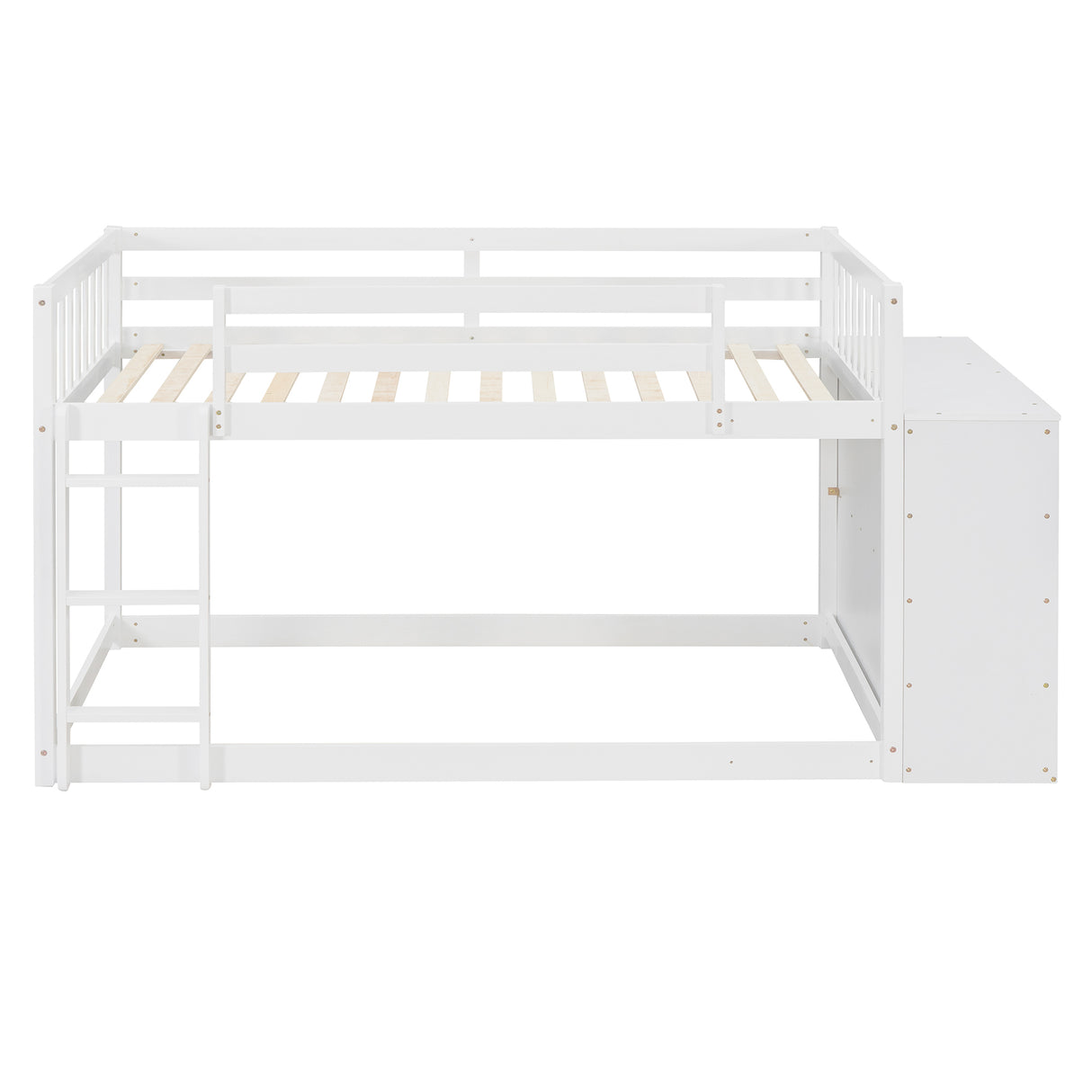 Twin over Twin Bunk Bed with 4 Drawers and 3 Shelves-White（OLD SKU: LP000067AAK） - Home Elegance USA