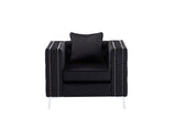 Lorreto Black Velvet Chair - Home Elegance USA