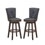 29" Seat Height Black Faux Leather Counter Stool, Set of 2 - Home Elegance USA