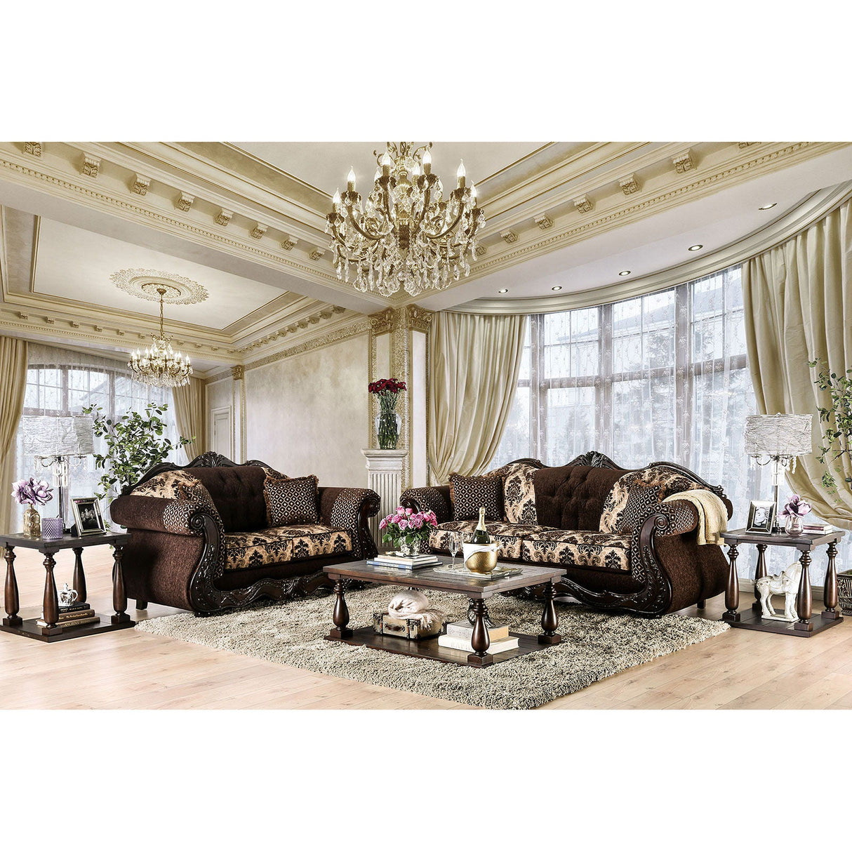 Ronja - Sofa & Loveseat - Dark Brown - Home Elegance USA