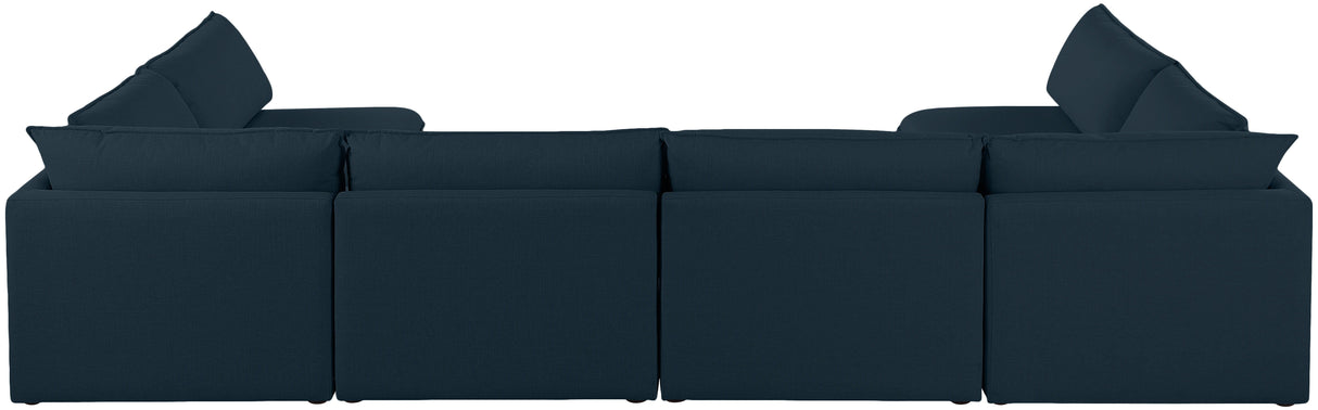 Mackenzie - Modular Sectional 6 Piece - Navy - Modern & Contemporary - Home Elegance USA