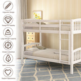 Twin Over Twin Bunk Bed with Ladder,White ( OLD SKU: LP000066AAK) - Home Elegance USA