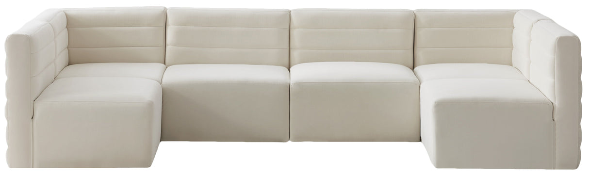 Quincy - Modular Sectional 6 Piece - Cream - Fabric - Home Elegance USA