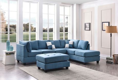 Glory Furniture Malone G638B-SC Sectional ( 3 Boxes) , AQUA - Home Elegance USA