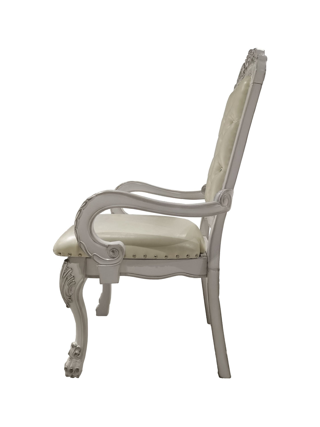 ACME Dresden  Arm Chair (Set-2) in PU & Bone White Finish DN01697 - Home Elegance USA