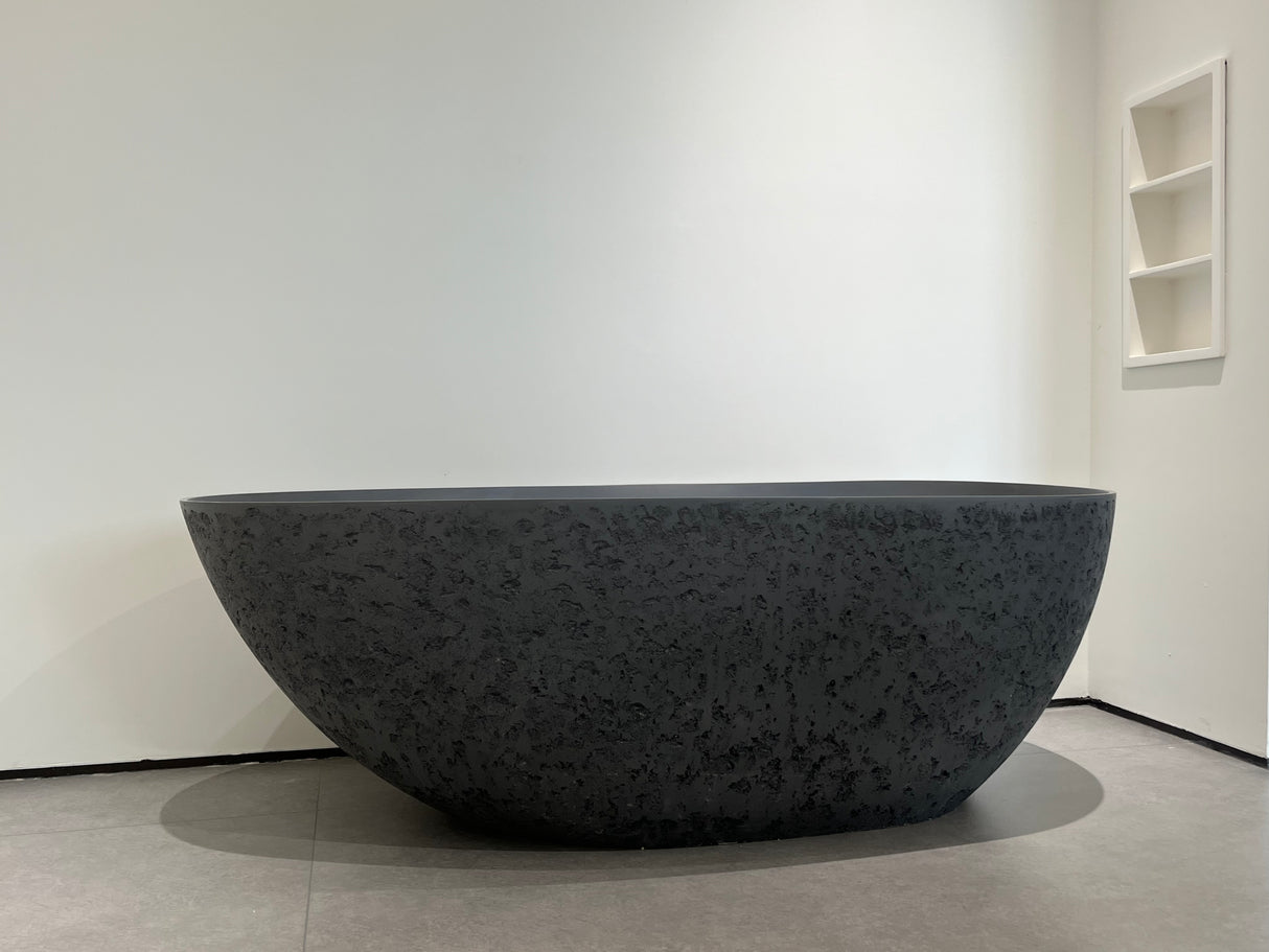 67inch Concrete grey solid surface bathtub for bathroom