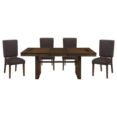 Contemporary Design Walnut Finish 1pc Dining Table With Self-Storing Leaf Wooden Furniture - Home Elegance USA