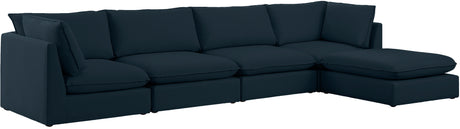 Mackenzie - Modular Sectional 5 Piece - Navy - Fabric - Modern & Contemporary - Home Elegance USA