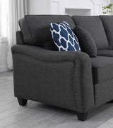 Leo Dark Gray Linen 7Pc Modular L-Shape Sectional Sofa and Ottoman - Home Elegance USA