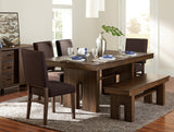 Contemporary Design Walnut Finish 1pc Dining Table With Self-Storing Leaf Wooden Furniture - Home Elegance USA