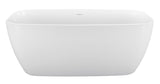 59"100%Acrylic Freestanding Bathtub，Contemporary Soaking Tub，white bathtub