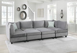 Zelmira Gray Velvet 8Pc Modular Sectional Sofa - Home Elegance USA