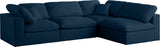 Plush - Cloud Modular Sectional 4 Piece - Navy - Home Elegance USA