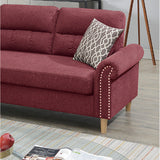 Velvet Reversible Sectional Sofa in Paprika Red - Home Elegance USA