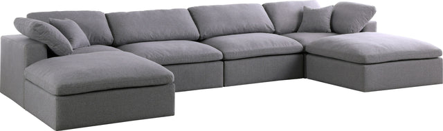 Serene - Cloud Modular Sectional 6 Piece - Grey - Home Elegance USA