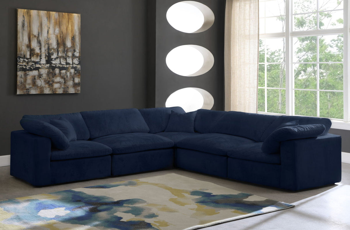 Cozy - Modular Sectional Cloud 5 Piece - Navy - 634Navy - Sec5C - Home Elegance USA - 3