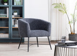 Modern Style 1pc Accent Chair Grey Sheep Wool-Like Fabric Covered Metal Legs Stylish Living Room Furniture - Home Elegance USA