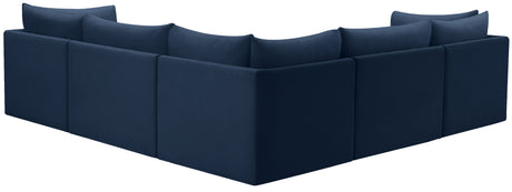 Jacob - Modular Sectional 5 Piece - Navy - Fabric - Home Elegance USA