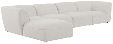 Miramar - Modular Sectional 5 Piece - Cream - Fabric - Home Elegance USA