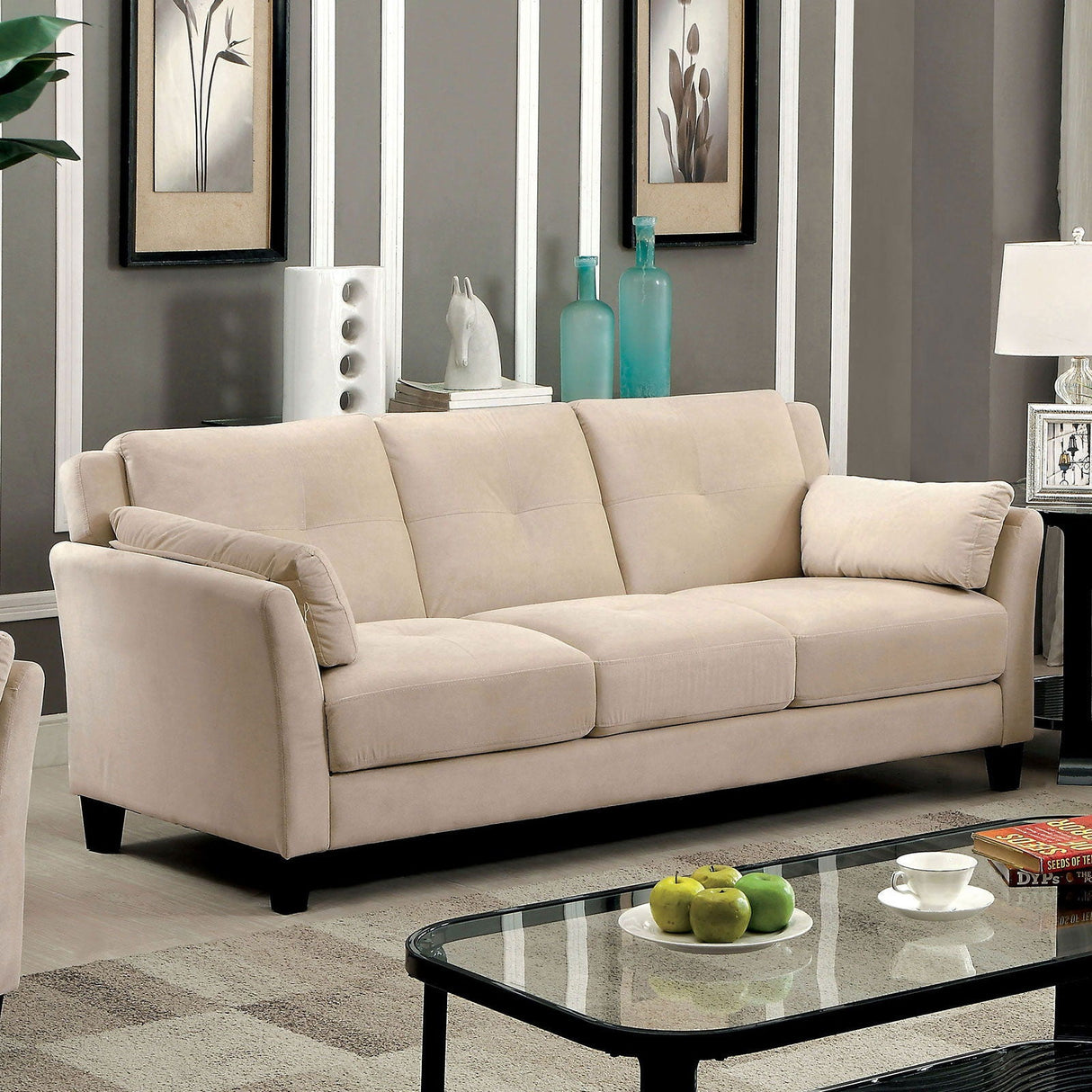 Ysabel - Sofa & Love Seat & Chair - Beige - Home Elegance USA